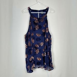 Torrid Navy Pink Velvet Swing Tank Top Plus 3X